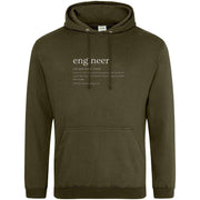 Definition Of An Engineer Hoodie Olive Green / S