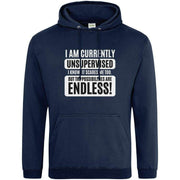 I am Currently Unsupervised Hoodie Navy Blue / S