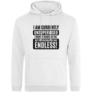 I am Currently Unsupervised Hoodie White / S