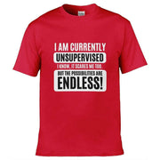 I am Currently Unsupervised T-Shirt Red / S