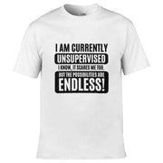 I am Currently Unsupervised T-Shirt White / S