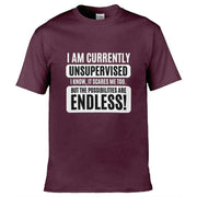 I am Currently Unsupervised T-Shirt Maroon / S