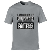 I am Currently Unsupervised T-Shirt Light Grey / S