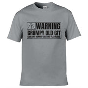 Warning Grumpy Old Git T-Shirt Light Grey / S