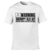 Warning Grumpy Old Git T-Shirt White / S