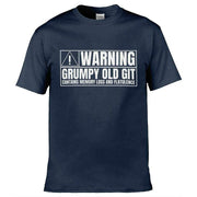 Warning Grumpy Old Git T-Shirt Navy Blue / S